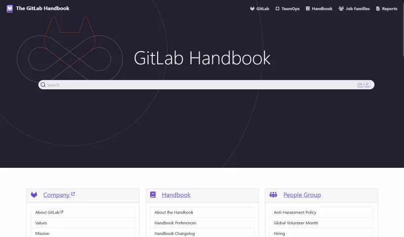 Screenshot vom GitLab Handbook